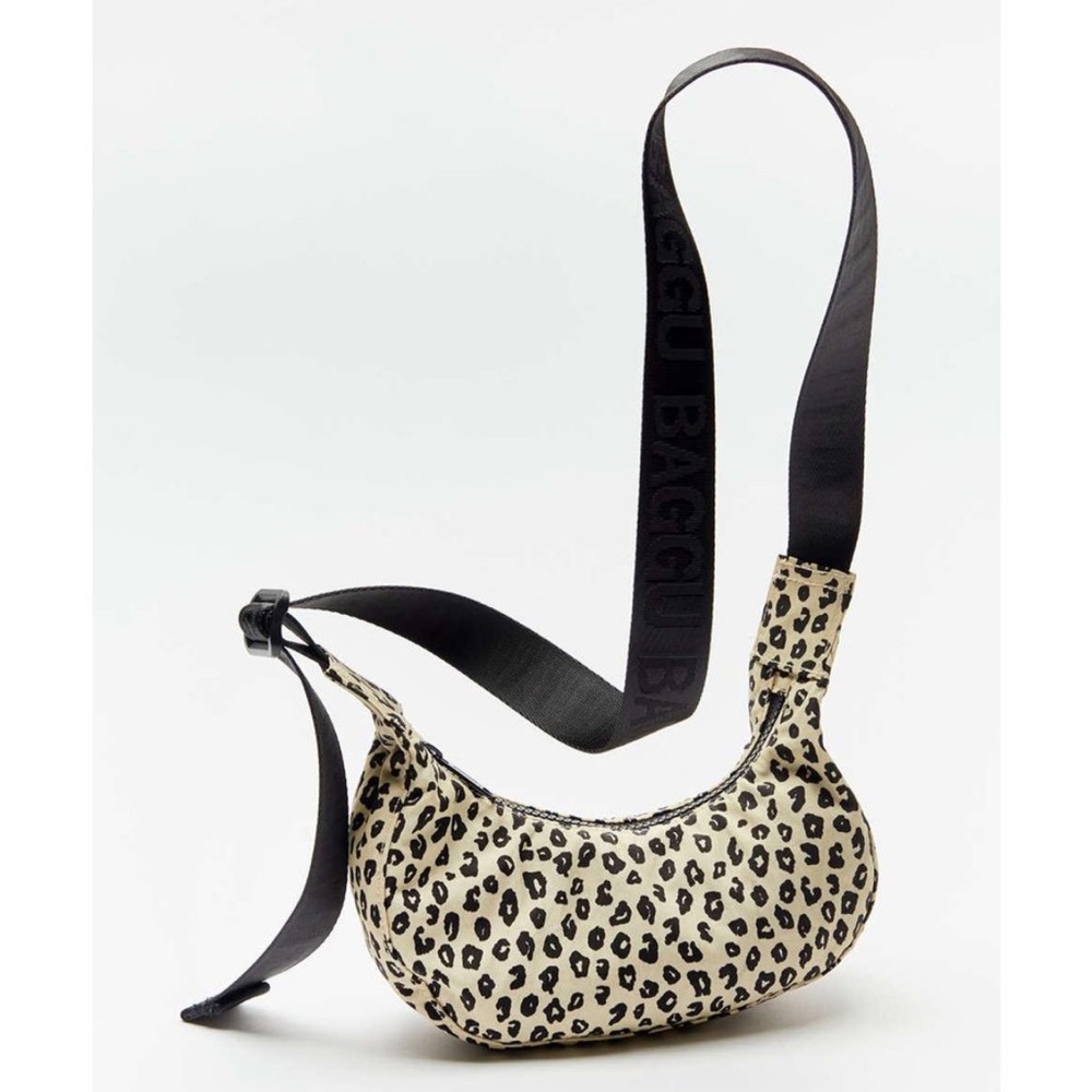 Honey Leopard mini Crescent bag